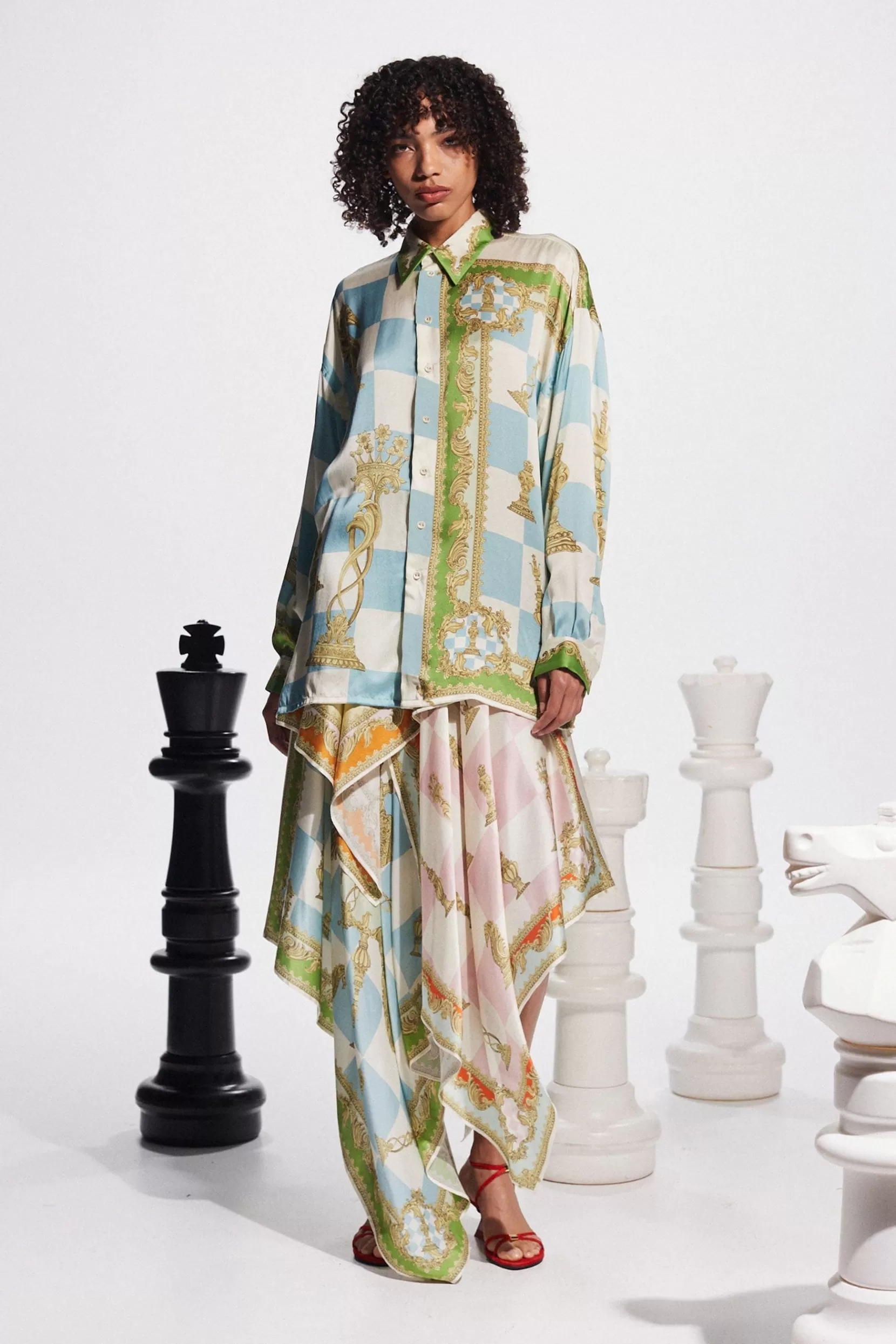 Sale Alemais Checkmate Shirt - Multi Coloured Tops