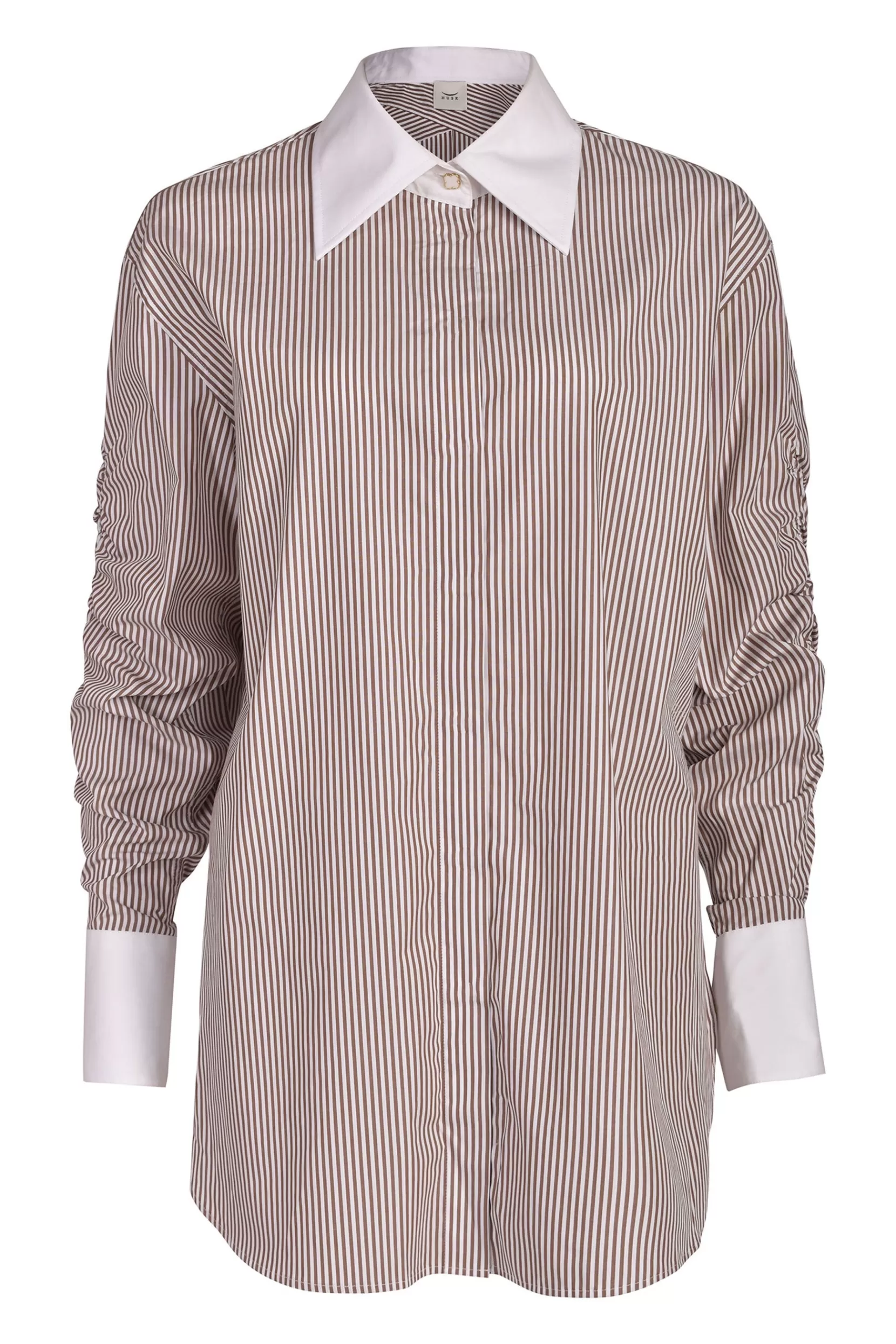 Fashion LUCY SHIRT - Camel Wht Tops