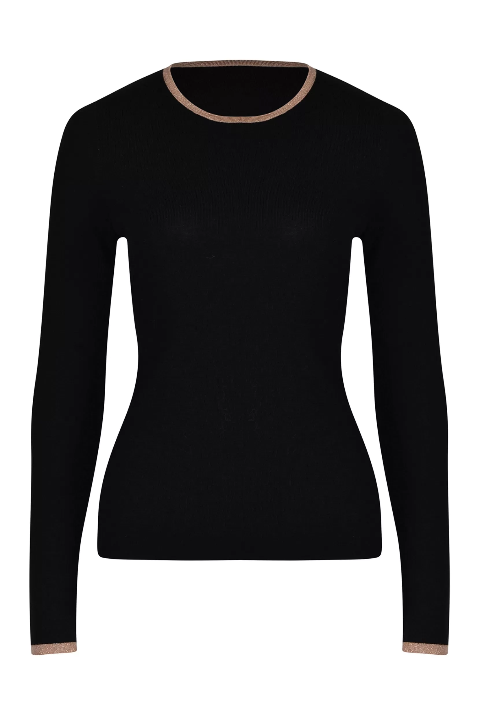 Sale MERINO CREW - Black Strp Knitwear