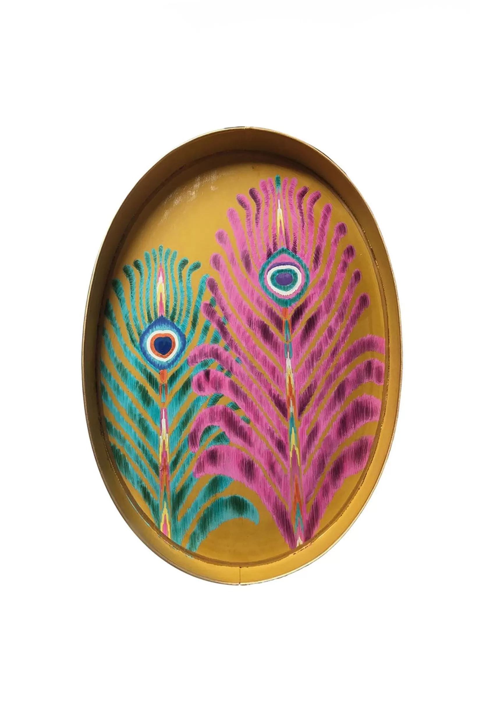 Flash Sale Les Ottomans Peacock Oval - Tableware & Trays