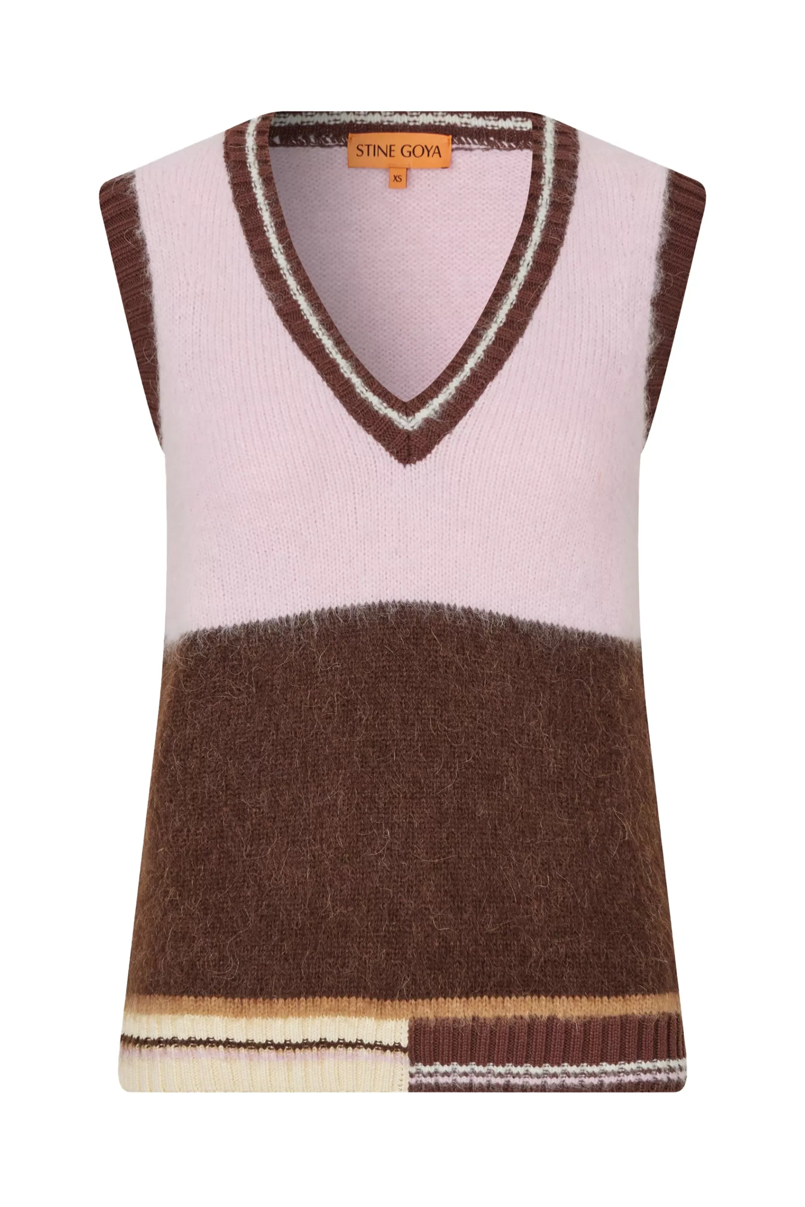 New Stine Goya V-neck Vest - Multi Coloured Knitwear